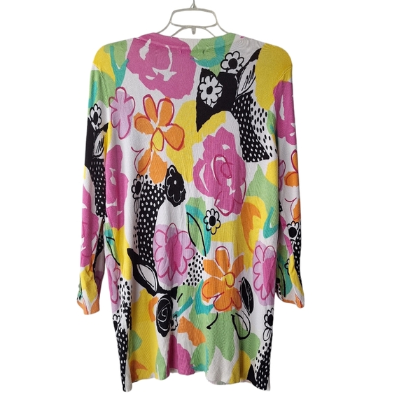 Cyrus Large Colorful Floral‎ Button Front Cardigan Sweater - Picture 2 of 10